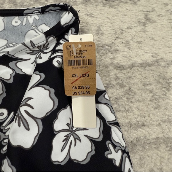 NWT Victoria Secret PINK Black and White Floral Swim Skirt - Picture 9 of 12